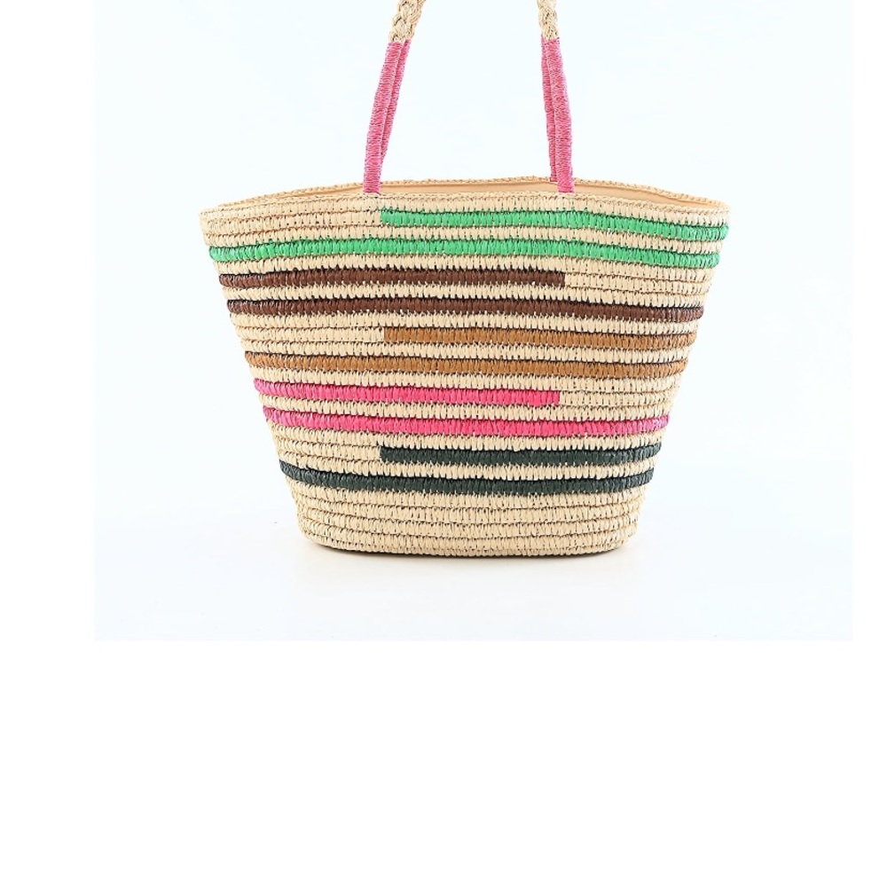 Time & Tru Women Woven Beach Tote Bag - Picture 7 of 8